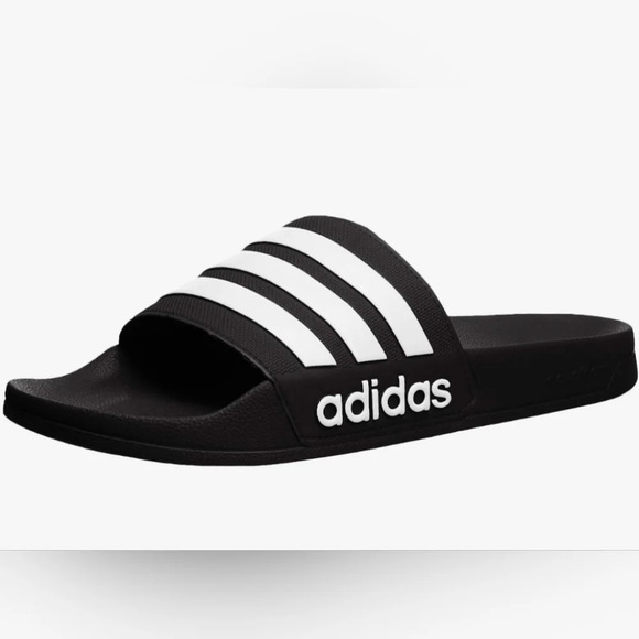 Adidas Men's-Adult Shower Slide Sandal B/W Size 18 NWT - Picture 2 of 8